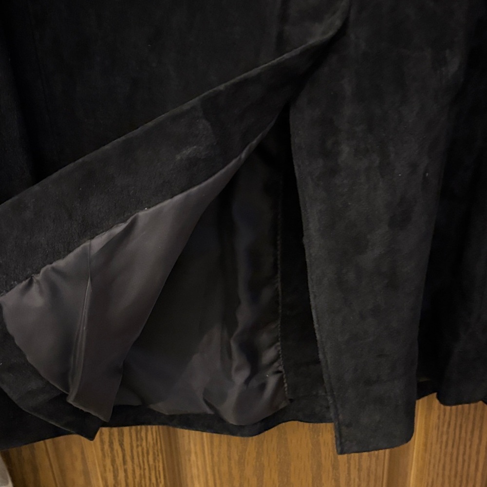 Dennis Basso Black Suede Leather Blazer - Picture 6 of 7